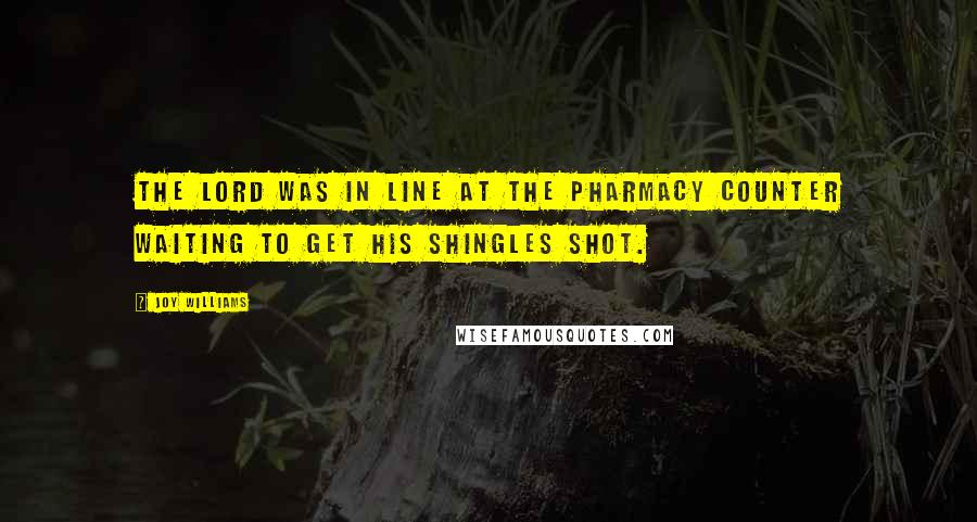 Joy Williams quotes: The Lord was in line at the pharmacy counter waiting to get His shingles shot.