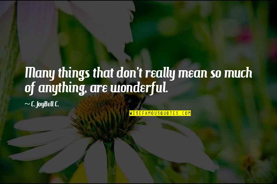 Joybell Quotes By C. JoyBell C.: Many things that don't really mean so much