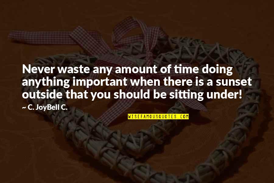 Joybell Quotes By C. JoyBell C.: Never waste any amount of time doing anything Joybell Quotes By C. JoyBell C.: Never waste any amount of time doing anything