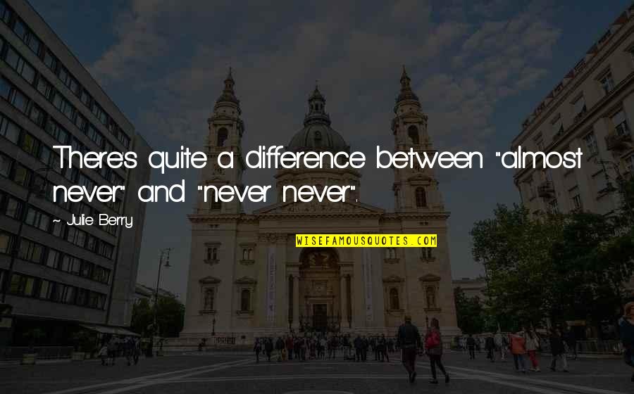 Joybell Transition Quotes By Julie Berry: There's quite a difference between "almost never" and