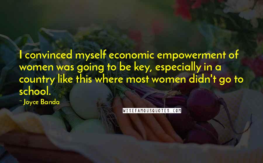 Joyce Banda quotes: I convinced myself economic empowerment of women was going to be key, especially in a country like this where most women didn't go to school.