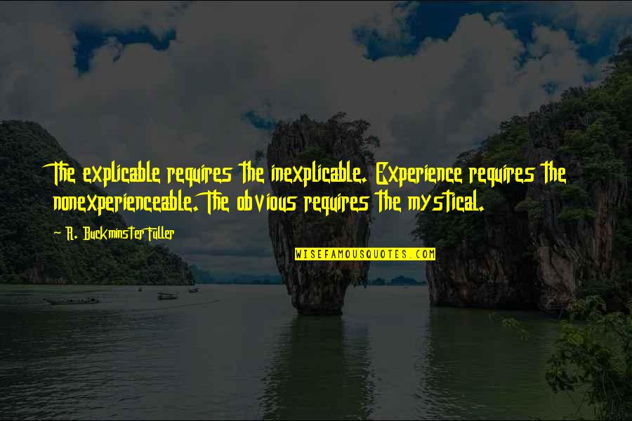 Joyce Banda Quotes By R. Buckminster Fuller: The explicable requires the inexplicable. Experience requires the