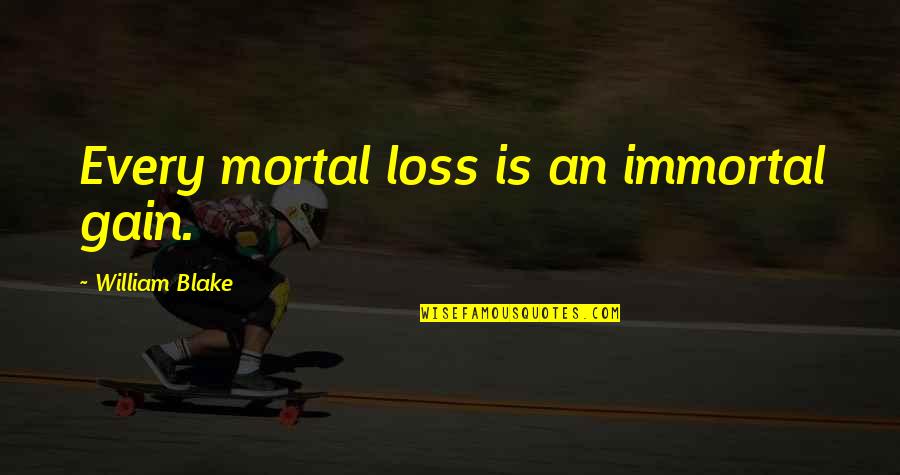 Joyce Davenport Quotes By William Blake: Every mortal loss is an immortal gain.