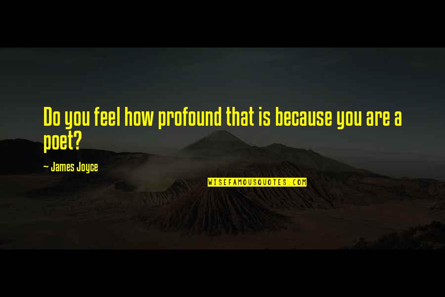 Joyce James Quotes By James Joyce: Do you feel how profound that is because