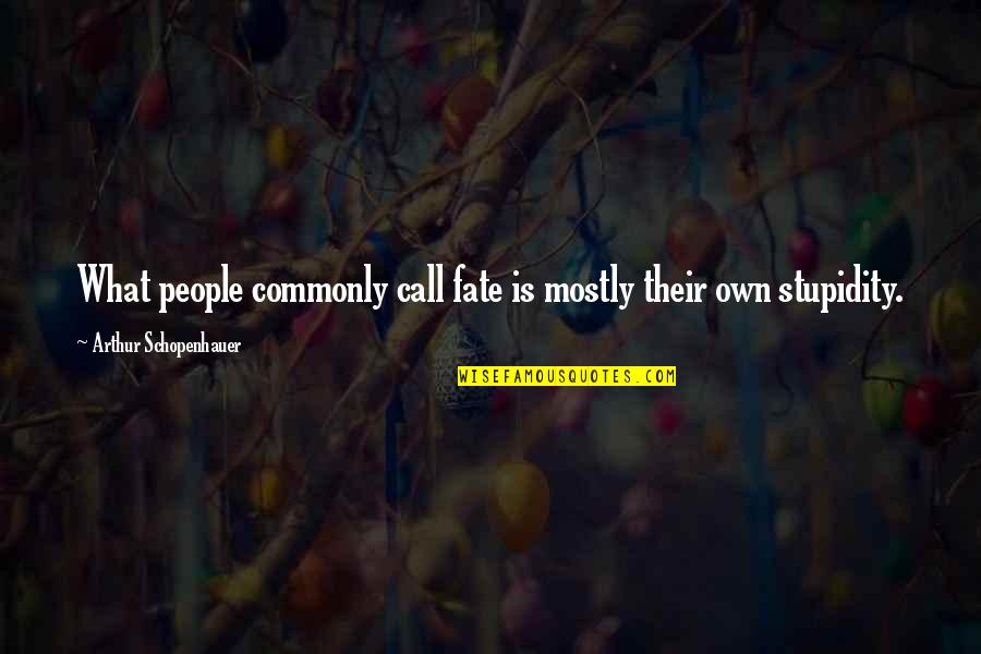 Joyce Maynard Labor Day Quotes By Arthur Schopenhauer: What people commonly call fate is mostly their