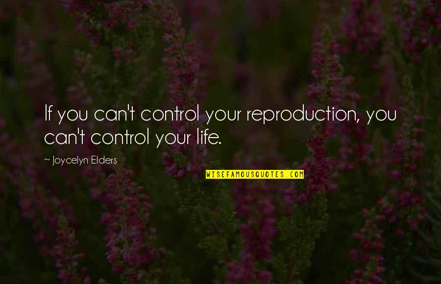 Joycelyn Elders Quotes By Joycelyn Elders: If you can't control your reproduction, you can't