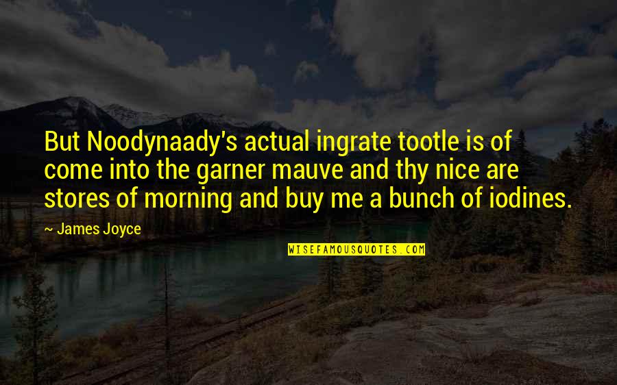 Joyce's Quotes By James Joyce: But Noodynaady's actual ingrate tootle is of come