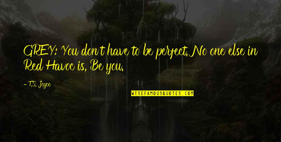 Joyce's Quotes By T.S. Joyce: GREY: You don't have to be perfect. No