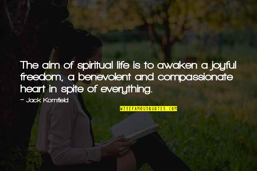 Joyful Quotes By Jack Kornfield: The aim of spiritual life is to awaken