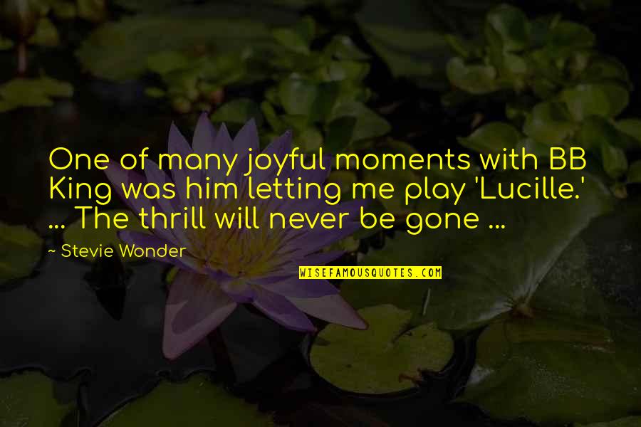 Joyful Quotes By Stevie Wonder: One of many joyful moments with BB King