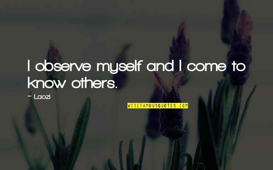 Joynou Quotes By Laozi: I observe myself and I come to know
