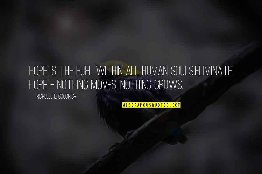 Ju Hachi Restaurant Quotes By Richelle E. Goodrich: Hope is the fuel within all human souls.Eliminate