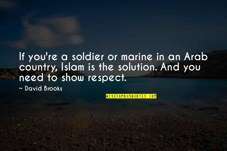 Juampi Saillen Quotes By David Brooks: If you're a soldier or marine in an
