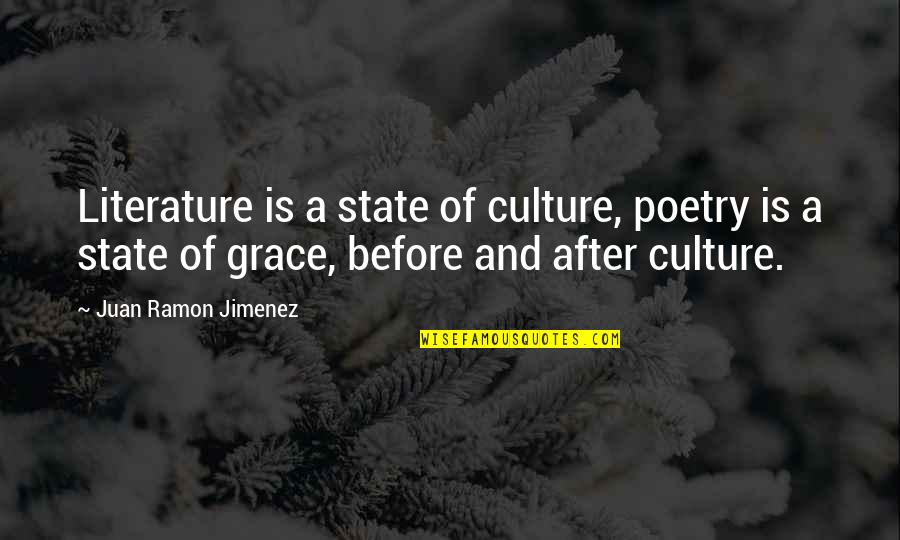 Juan Jimenez Quotes By Juan Ramon Jimenez: Literature is a state of culture, poetry is