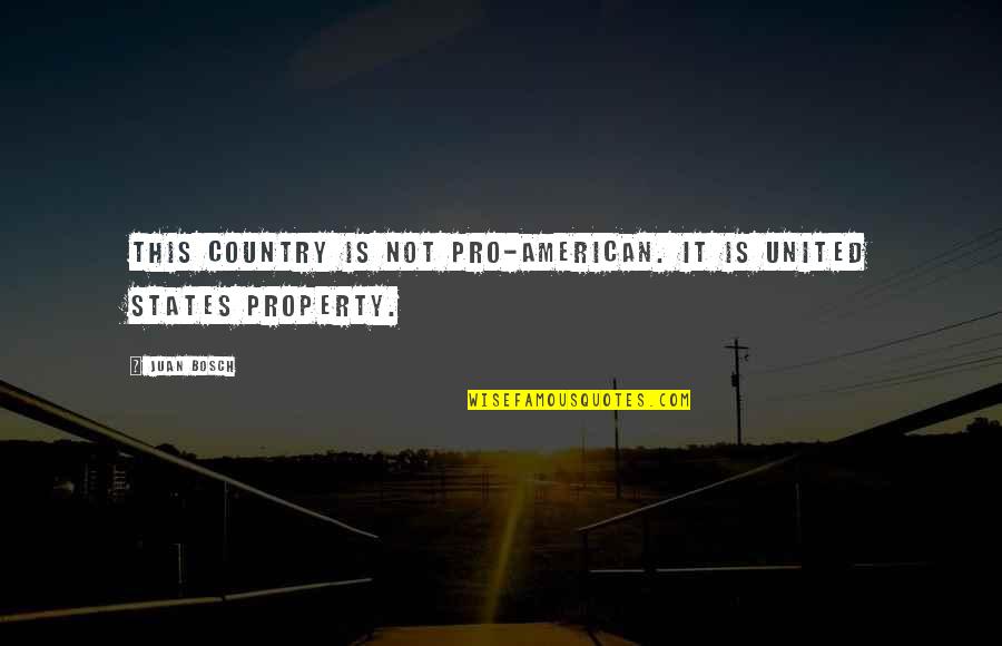 Juan O'gorman Quotes By Juan Bosch: This country is not pro-American. It is United