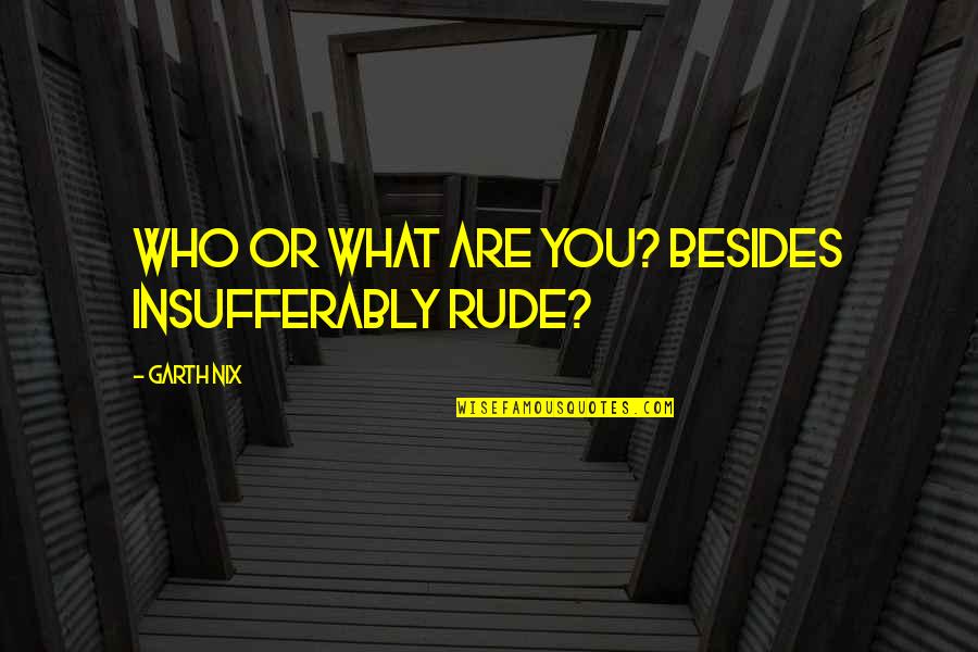 Juanas Jet Quotes By Garth Nix: Who or what are you? Besides insufferably rude?
