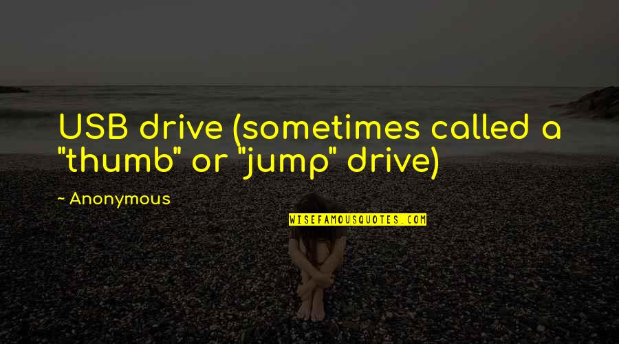 Juanra Bonets Age Quotes By Anonymous: USB drive (sometimes called a "thumb" or "jump"