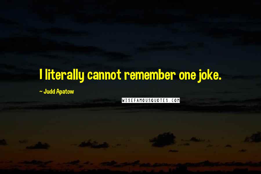 Judd Apatow quotes: I literally cannot remember one joke.