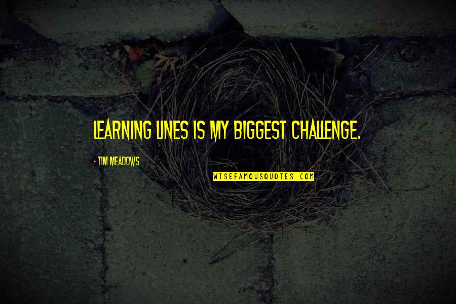 Juddering Quotes By Tim Meadows: Learning lines is my biggest challenge. Juddering Quotes By Tim Meadows: Learning lines is my biggest challenge.