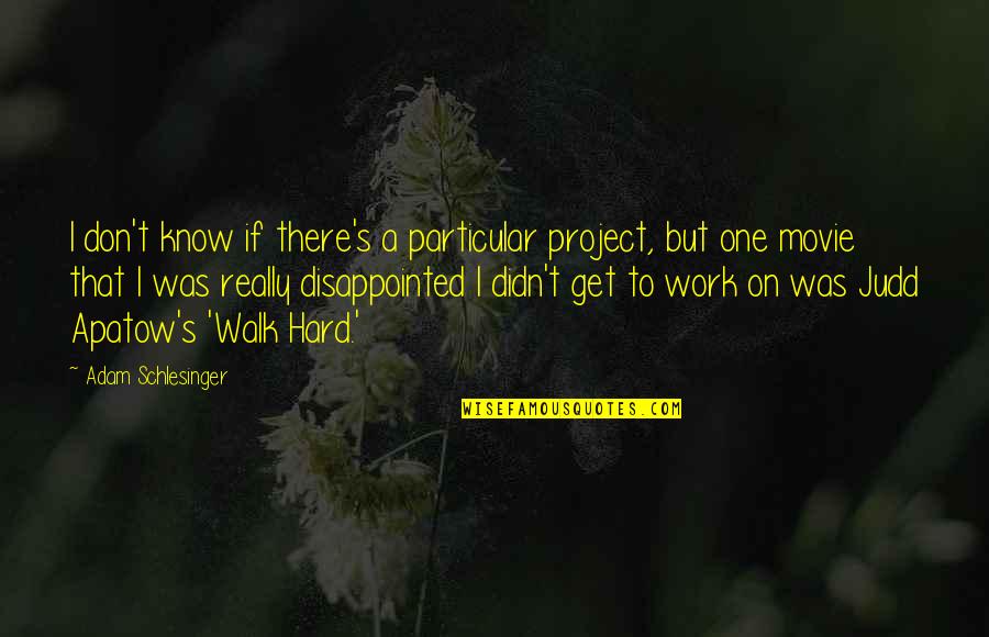 Judd's Quotes By Adam Schlesinger: I don't know if there's a particular project, Judd's Quotes By Adam Schlesinger: I don't know if there's a particular project,