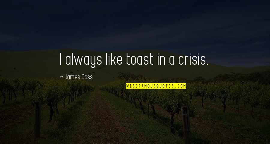 Judds Rockin Quotes By James Goss: I always like toast in a crisis.