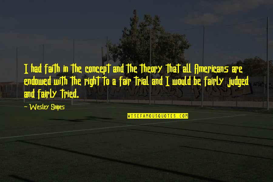 Judged Quotes By Wesley Snipes: I had faith in the concept and the