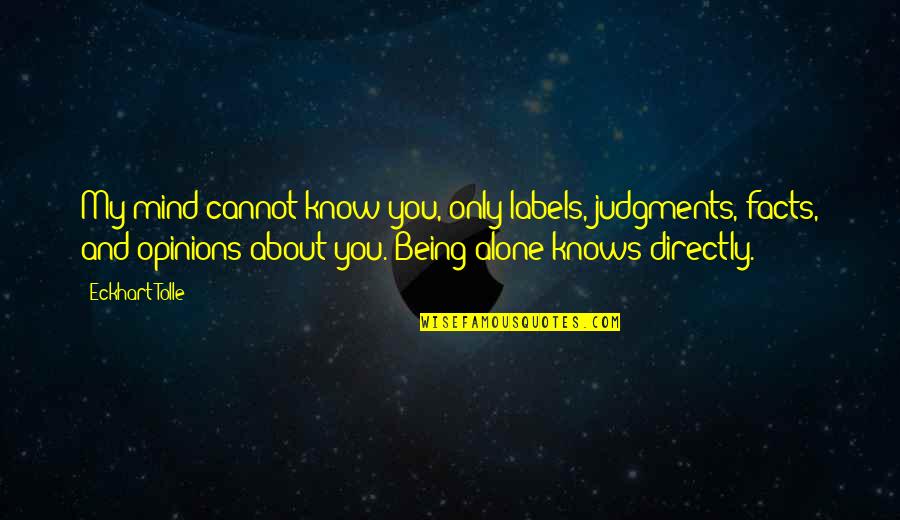 Judgments Quotes By Eckhart Tolle: My mind cannot know you, only labels, judgments,