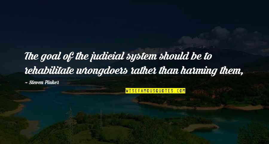 Judicial System Quotes By Steven Pinker: The goal of the judicial system should be