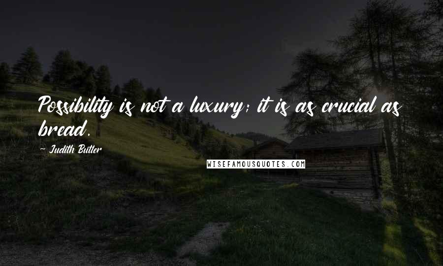 Judith Butler quotes: Possibility is not a luxury; it is as crucial as bread.