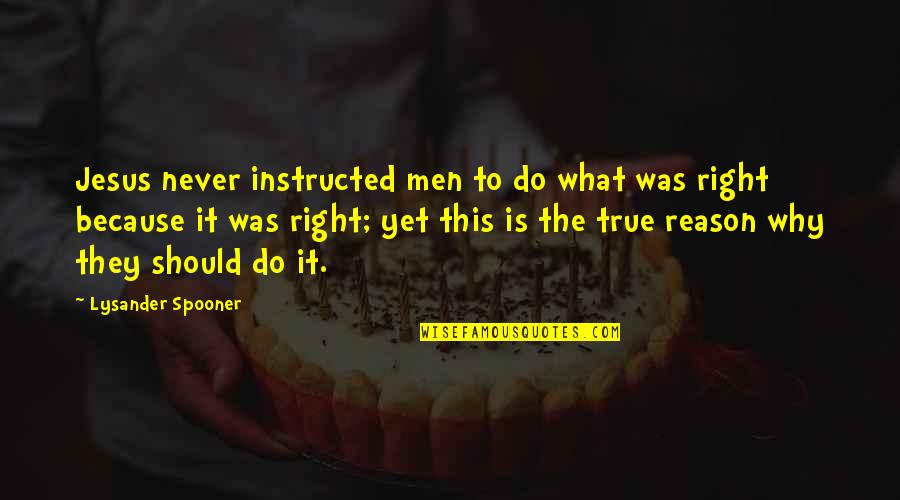 Judith Grimes Quotes By Lysander Spooner: Jesus never instructed men to do what was