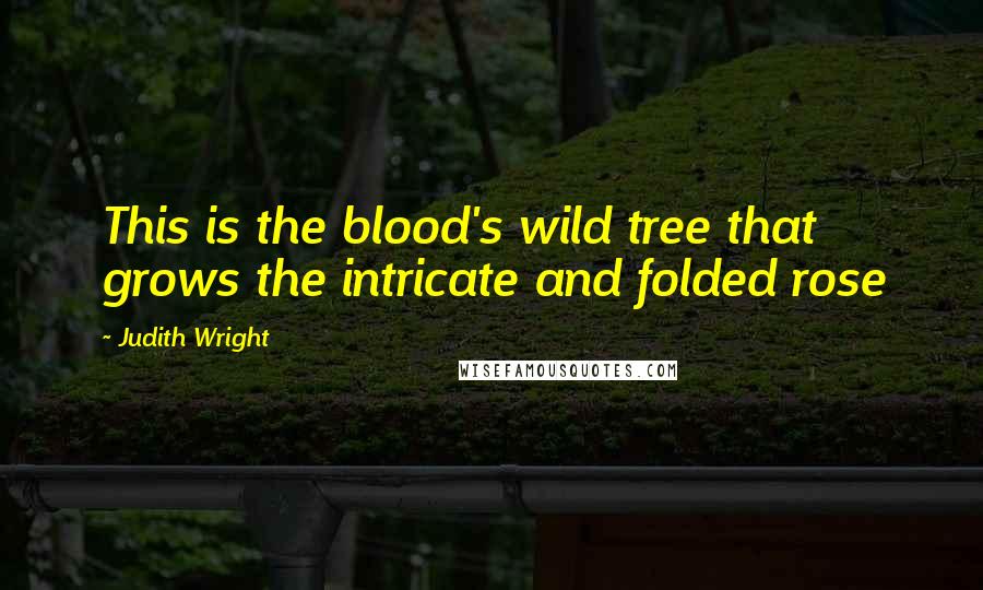 Judith Wright quotes: This is the blood's wild tree that grows the intricate and folded rose