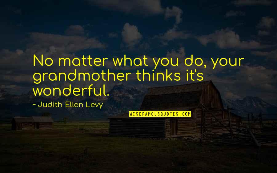 Judith's Quotes By Judith Ellen Levy: No matter what you do, your grandmother thinks