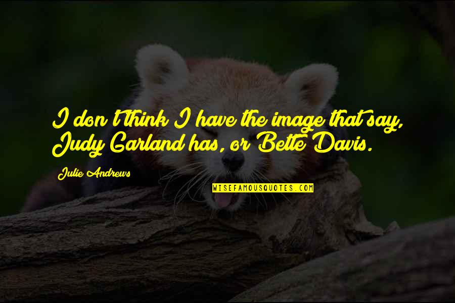 Judy Garland Quotes By Julie Andrews: I don't think I have the image that