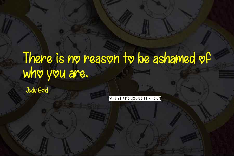 Judy Gold quotes: There is no reason to be ashamed of who you are.