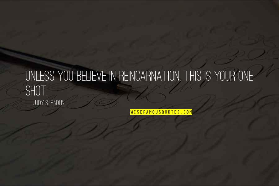 Judy Sheindlin Quotes By Judy Sheindlin: Unless you believe in reincarnation, this is your