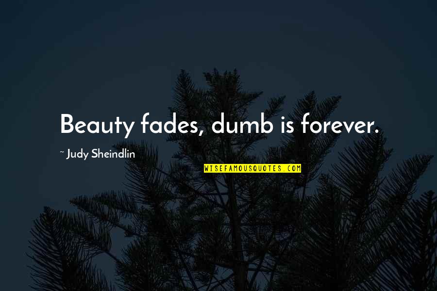 Judy Sheindlin Quotes By Judy Sheindlin: Beauty fades, dumb is forever.