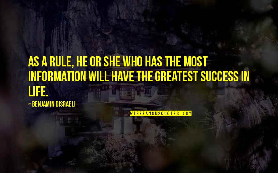 Jueyingbaili Quotes By Benjamin Disraeli: As a rule, he or she who has