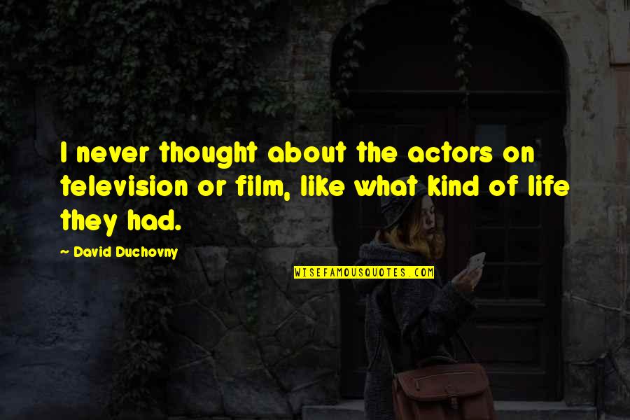 Juez Franco Quotes By David Duchovny: I never thought about the actors on television Juez Franco Quotes By David Duchovny: I never thought about the actors on television