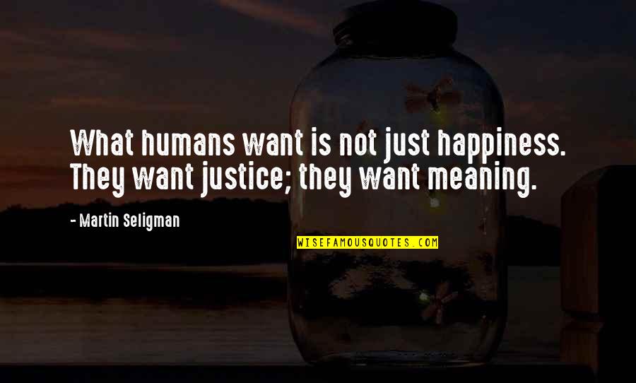 Jugoslavija Quotes By Martin Seligman: What humans want is not just happiness. They