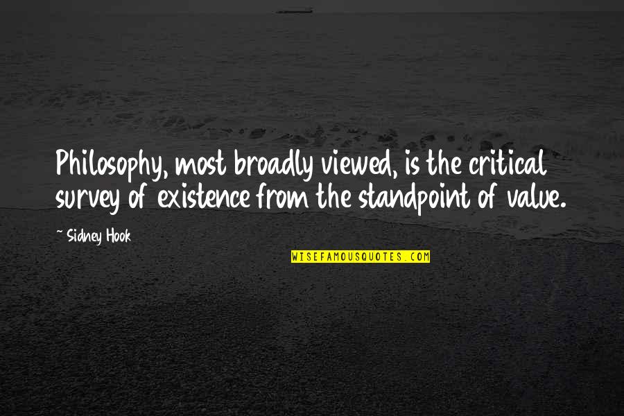 Jugueteria Veo Quotes By Sidney Hook: Philosophy, most broadly viewed, is the critical survey