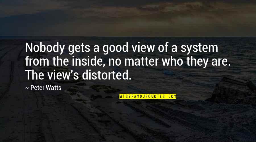 Juhan Liiv Quotes By Peter Watts: Nobody gets a good view of a system