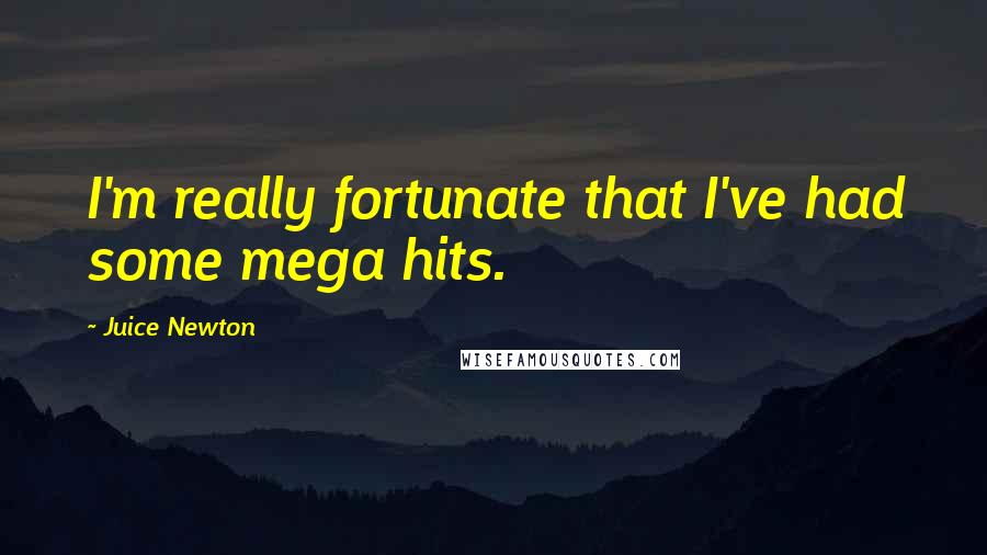 Juice Newton quotes: I'm really fortunate that I've had some mega hits.