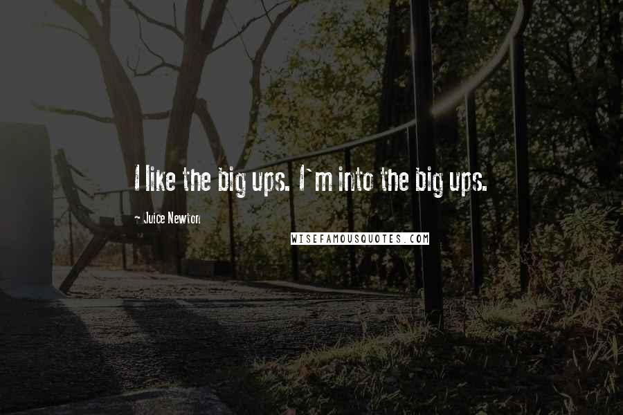 Juice Newton quotes: I like the big ups. I'm into the big ups.