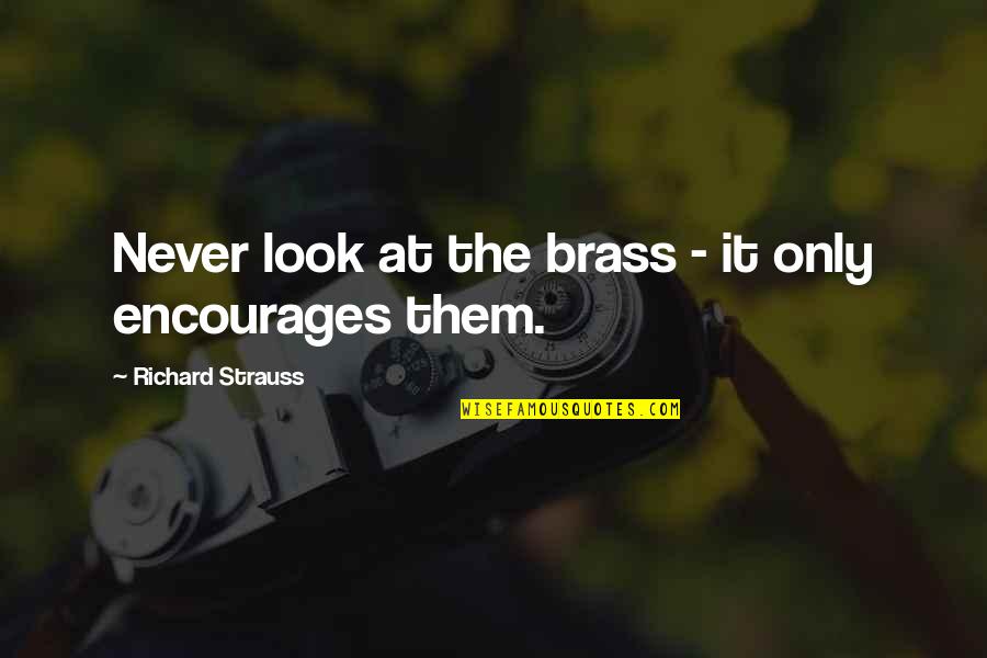 Juicio Politico Quotes By Richard Strauss: Never look at the brass - it only