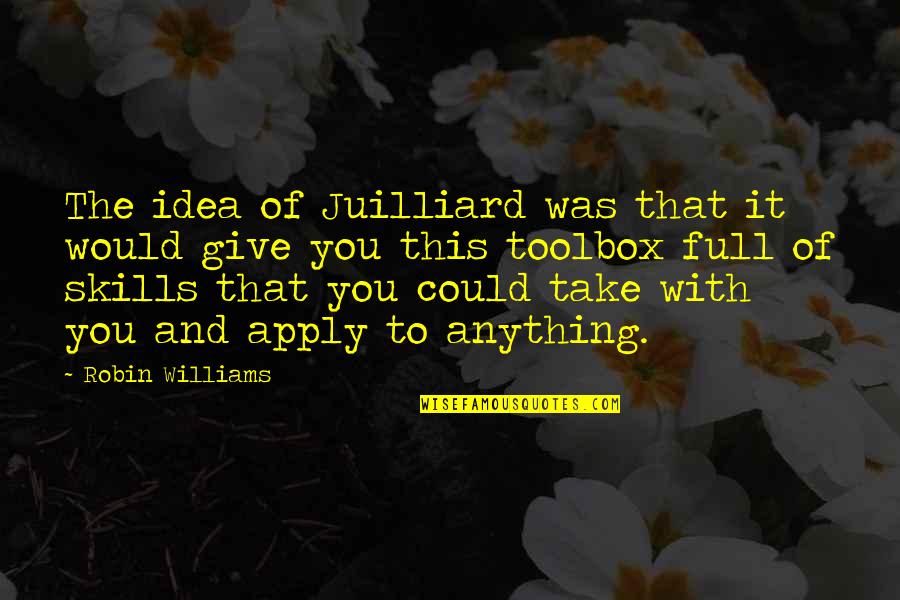Juilliard Quotes By Robin Williams: The idea of Juilliard was that it would