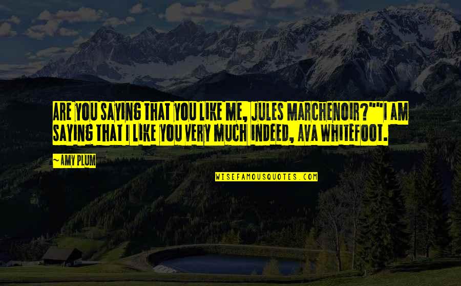 Jules Marchenoir Quotes By Amy Plum: Are you saying that you like me, Jules