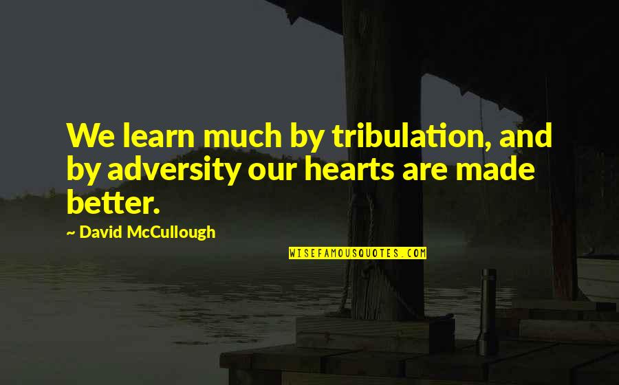 Jules Rimet Quotes By David McCullough: We learn much by tribulation, and by adversity