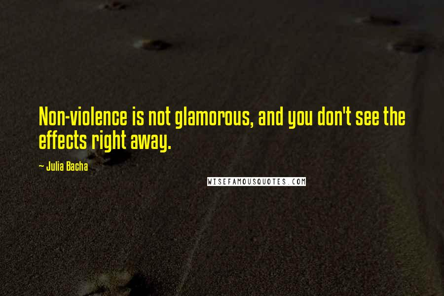 Julia Bacha quotes: Non-violence is not glamorous, and you don't see the effects right away.