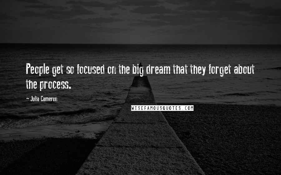 Julia Cameron quotes: People get so focused on the big dream that they forget about the process.