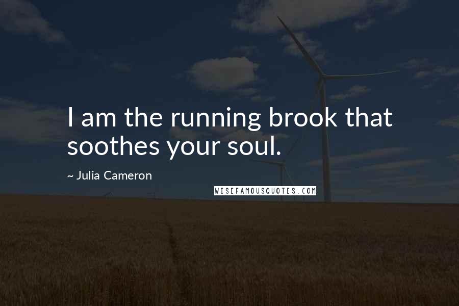 Julia Cameron quotes: I am the running brook that soothes your soul.